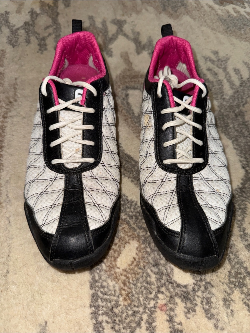 Footjoy Golf Shoes in White, Black & Pink 7